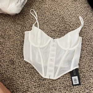 White fox boutique white bustier top